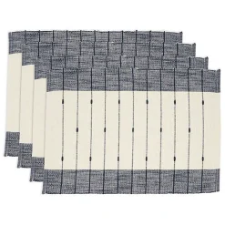 Outlet Kirklands Home Navy Blue Thin Stripes Placemats, Set of 4