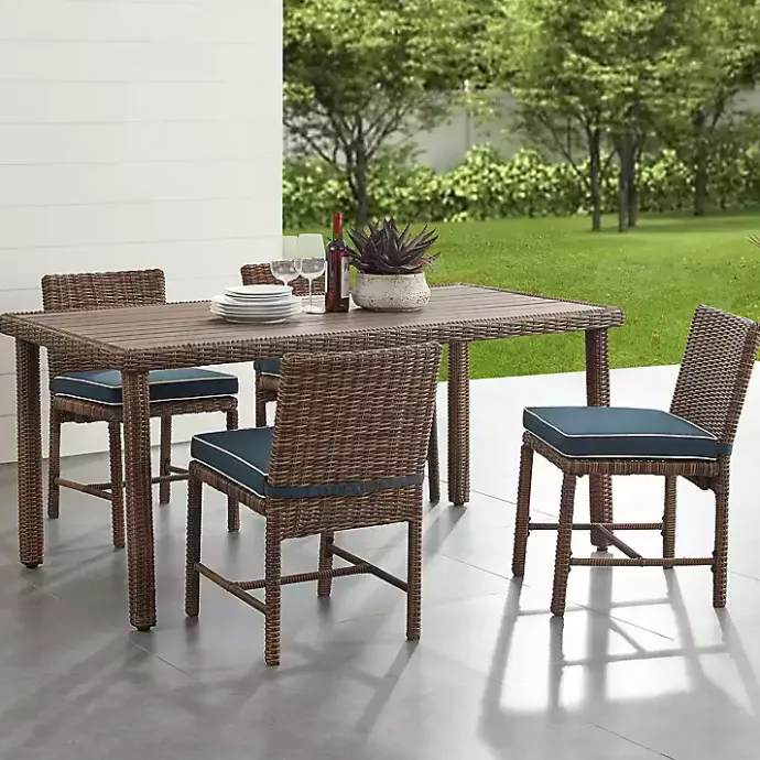 Online Kirklands Home Navy Blue Wicker 5-pc. Outdoor Dining Set