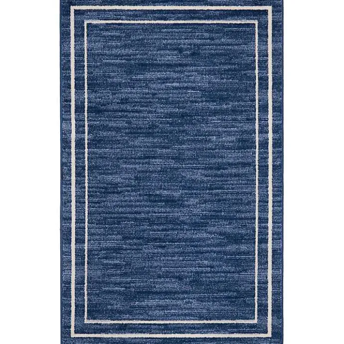 Online Kirklands Home Navy Bordered Indoor/Outdoor Accent Rug, 2x4 Blue