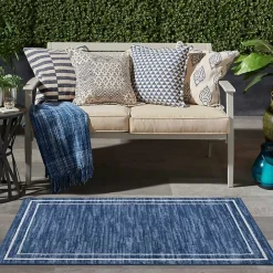 Online Kirklands Home Navy Bordered Indoor/Outdoor Area Rug, 3x5