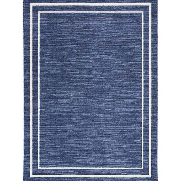 Sale Kirklands Home Navy Bordered Indoor/Outdoor Area Rug, 5x7