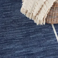Sale Kirklands Home Navy Bordered Indoor/Outdoor Area Rug, 5x7