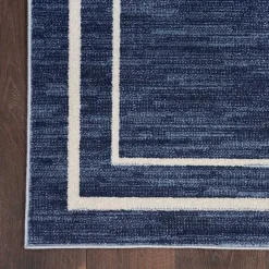 Kirklands Home Navy Bordered Indoor/Outdoor Area Rug, 6x9 Blue