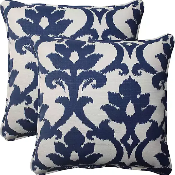 Kirklands Home Navy Bosco Outdoor Pillows, Set of 2 Blue