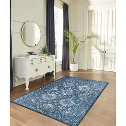 Discount Kirklands Home Navy Botanical Hannah Indoor/Outdoor Rug, 4x7 Blue