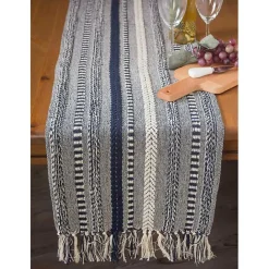 New Kirklands Home Navy Braided Stripe Table Runner, 72 in. Blue