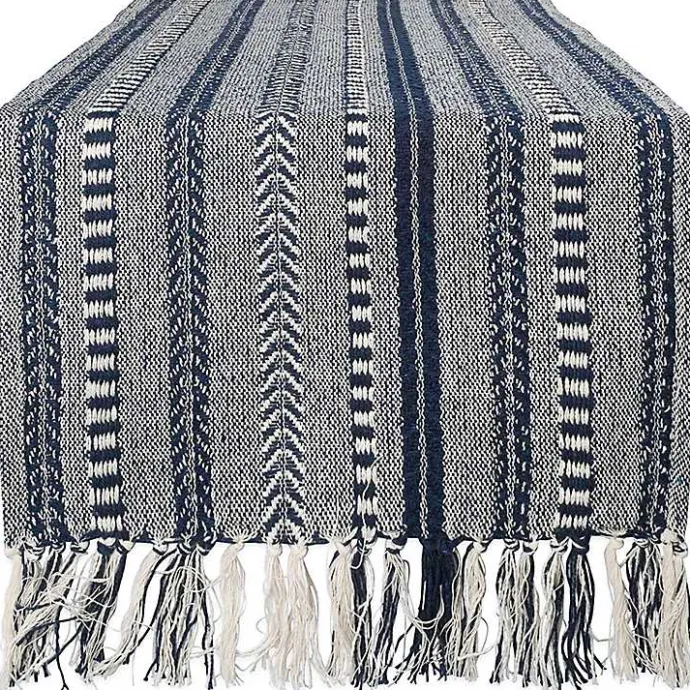 Online Kirklands Home Navy Braided Stripe Table Runner, 108 in. Blue