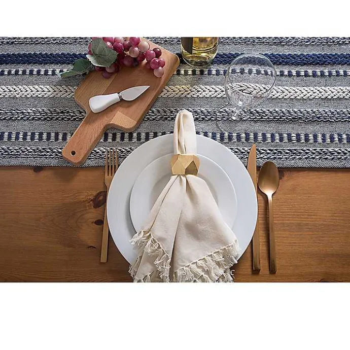 Online Kirklands Home Navy Braided Stripe Table Runner, 108 in. Blue