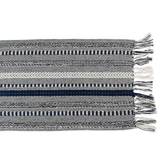 Online Kirklands Home Navy Braided Stripe Table Runner, 108 in. Blue
