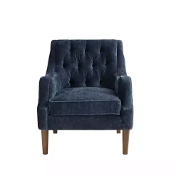 New Kirklands Home Navy Button Tufted Accent Chair Blue