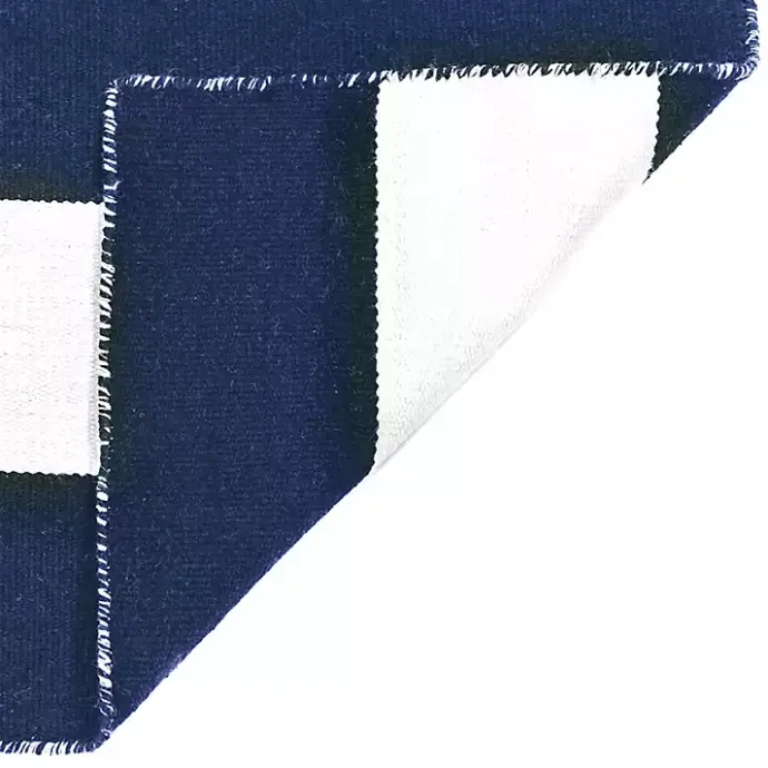 New Kirklands Home Navy Cabana Stripe Indoor/Outdoor Area Rug, 3x5