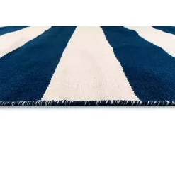 Kirklands Home Navy Cabana Stripe Indoor/Outdoor Runner, 2x8