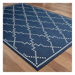 Kirklands Home Navy Caden Outdoor Area Rug, 5x7