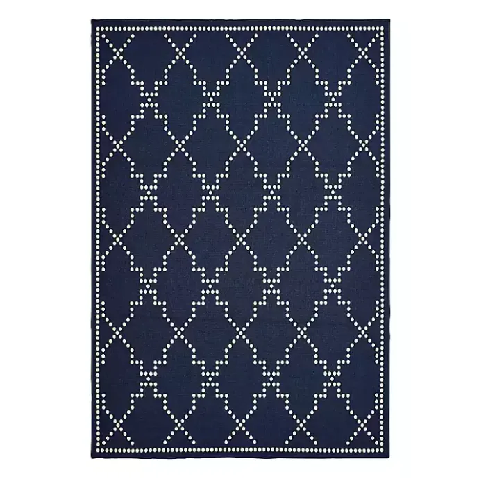 Outlet Kirklands Home Navy Caden Outdoor Area Rug, 6x9