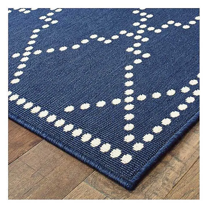 Outlet Kirklands Home Navy Caden Outdoor Area Rug, 6x9