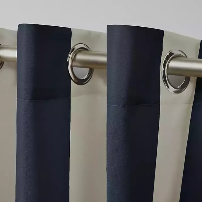 Clearance Kirklands Home Navy Canopy Outdoor Curtain Panel Set, 96 in.