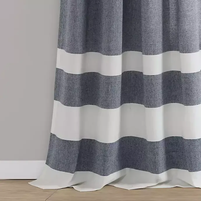Outlet Kirklands Home Navy Cape Cod Stripe Curtain Panel Set, 84 in.