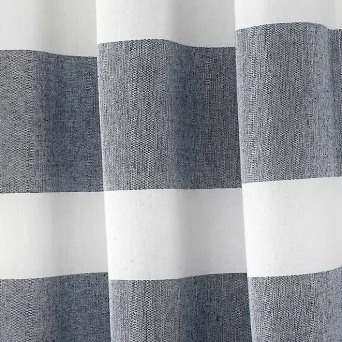 Outlet Kirklands Home Navy Cape Cod Stripe Curtain Panel Set, 84 in.