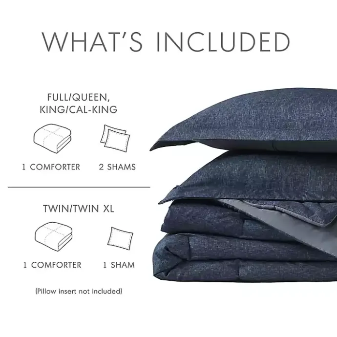 Hot Kirklands Home Navy Chambray 3-pc. King Comforter Set Blue