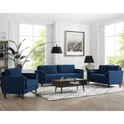 Sale Kirklands Home Navy Chelsea Modern Loveseat Blue