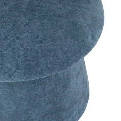 Kirklands Home Navy Chenille Mushroom Storage Ottoman Blue