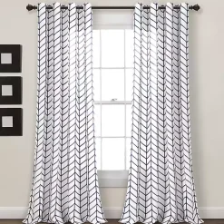 Outlet Kirklands Home Navy Chevron 2-pc. Panel Curtain Set, 84 in.