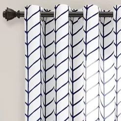 Outlet Kirklands Home Navy Chevron 2-pc. Panel Curtain Set, 84 in.