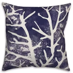 Discount Kirklands Home Navy Coral Outdoor Pillow
