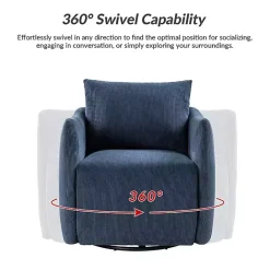 Hot Kirklands Home Navy Corduroy Swivel Accent Chair Blue