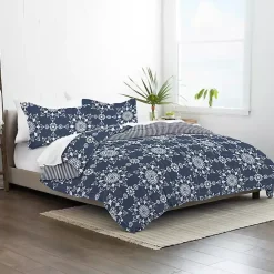 Outlet Kirklands Home Navy Daisy Medallion King 3-pc. Comforter Set Blue
