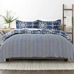 Outlet Kirklands Home Navy Daisy Medallion King 3-pc. Comforter Set Blue