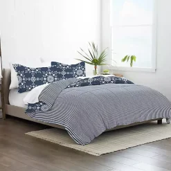 Outlet Kirklands Home Navy Daisy Medallion King 3-pc. Comforter Set Blue