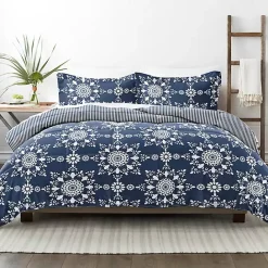 Sale Kirklands Home Navy Daisy Medallion Queen 3-pc. Comforter Set Blue