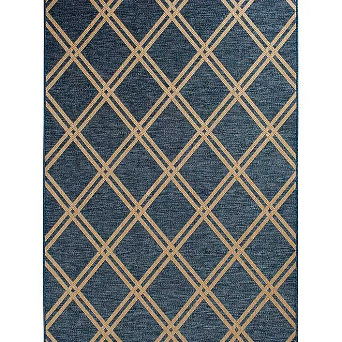 Clearance Kirklands Home Navy Diamond Indoor/Outdoor Area Rug, 5x7 Blue