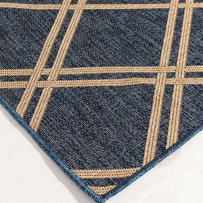 Clearance Kirklands Home Navy Diamond Indoor/Outdoor Area Rug, 5x7 Blue