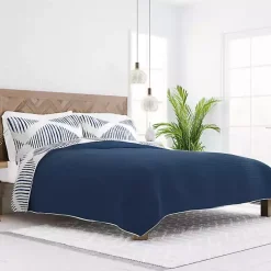 New Kirklands Home Navy Diamond Line Reversible 3-pc. King Quilt Set