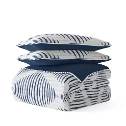 New Kirklands Home Navy Diamond Line Reversible 3-pc. King Quilt Set