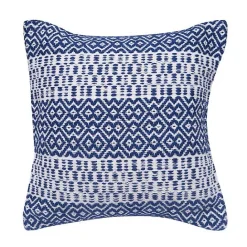 Kirklands Home Navy Diamond Stripe Indoor/Outdoor Pillow Blue
