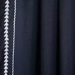 Sale Kirklands Home Navy Embroidered Ric Rac Curtain Panel, 84 in. Blue