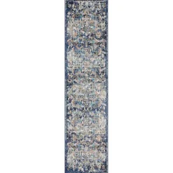 Outlet Kirklands Home Navy Faded Floral Area Rug, 2x9