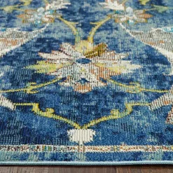 Kirklands Home Navy Faded Floral Area Rug, 8x10