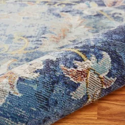 Kirklands Home Navy Faded Floral Area Rug, 8x10