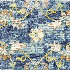 Kirklands Home Navy Faded Floral Area Rug, 8x10