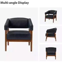 Discount Kirklands Home Navy Faux Leather Nicki Accent Chair Blue