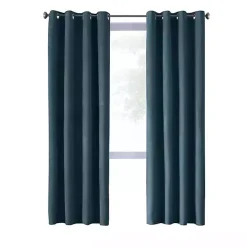Sale Kirklands Home Navy Faux Suede Blackout Curtain Panel, 84 in. Blue