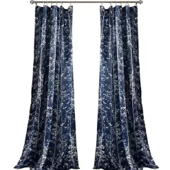 Hot Kirklands Home Navy Forest Curtain Panel Set, 95 in. Blue