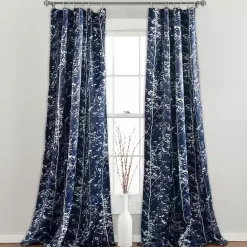 Hot Kirklands Home Navy Forest Curtain Panel Set, 95 in. Blue
