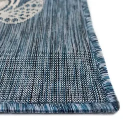 New Kirklands Home Navy Harrison Turtle Indoor/Outdoor Area Rug, 4x7 Blue