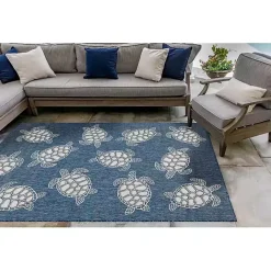 Hot Kirklands Home Navy Harrison Turtle Indoor/Outdoor Area Rug, 7x9 Blue