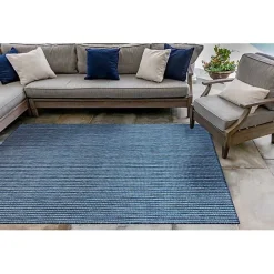 New Kirklands Home Navy Intertwine Indoor/Outdoor Area Rug, 6x9 Blue